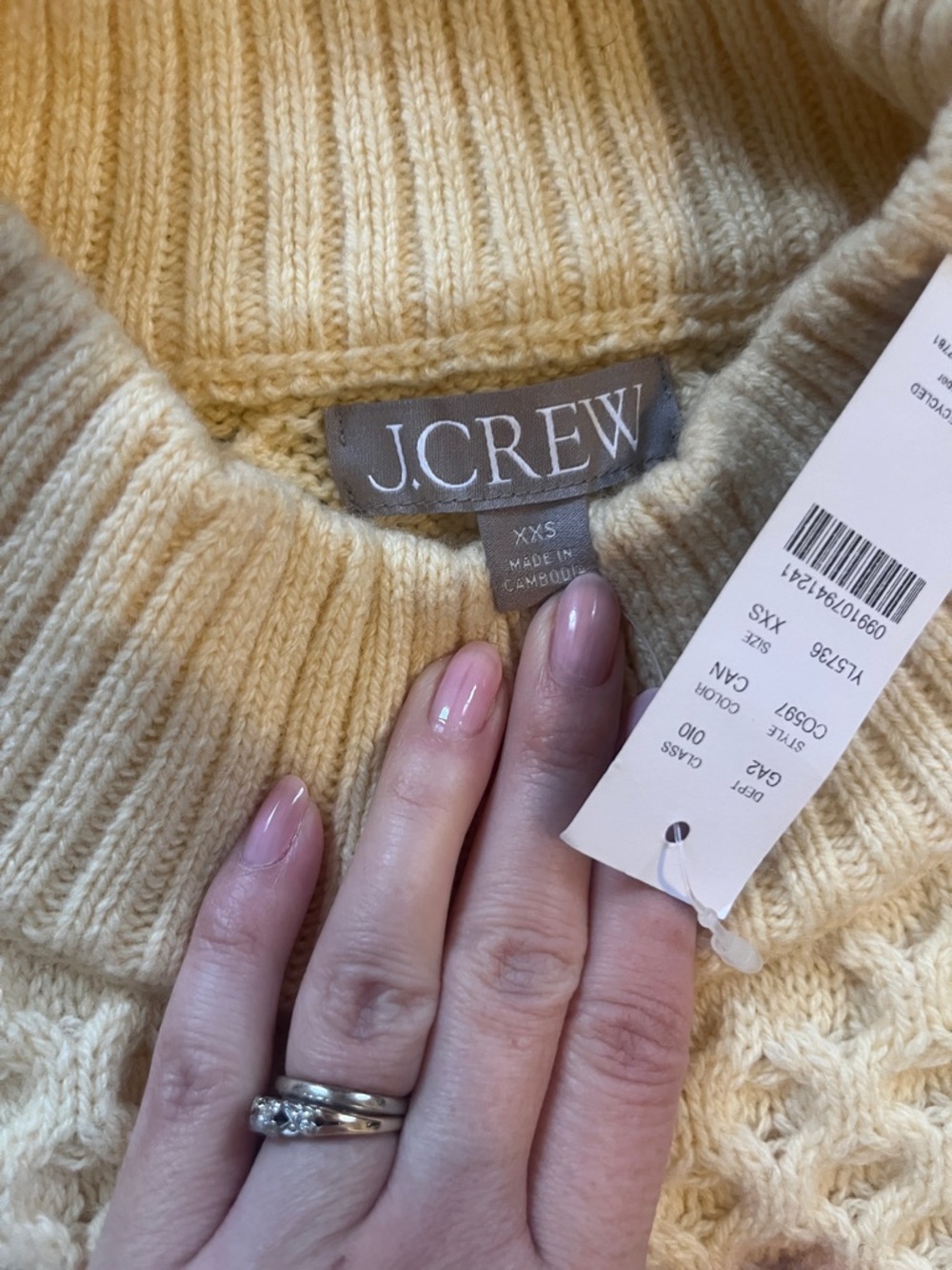 J. Crew Honeycomb Mock Neck Sweater - Cream - Picture 5 of 7